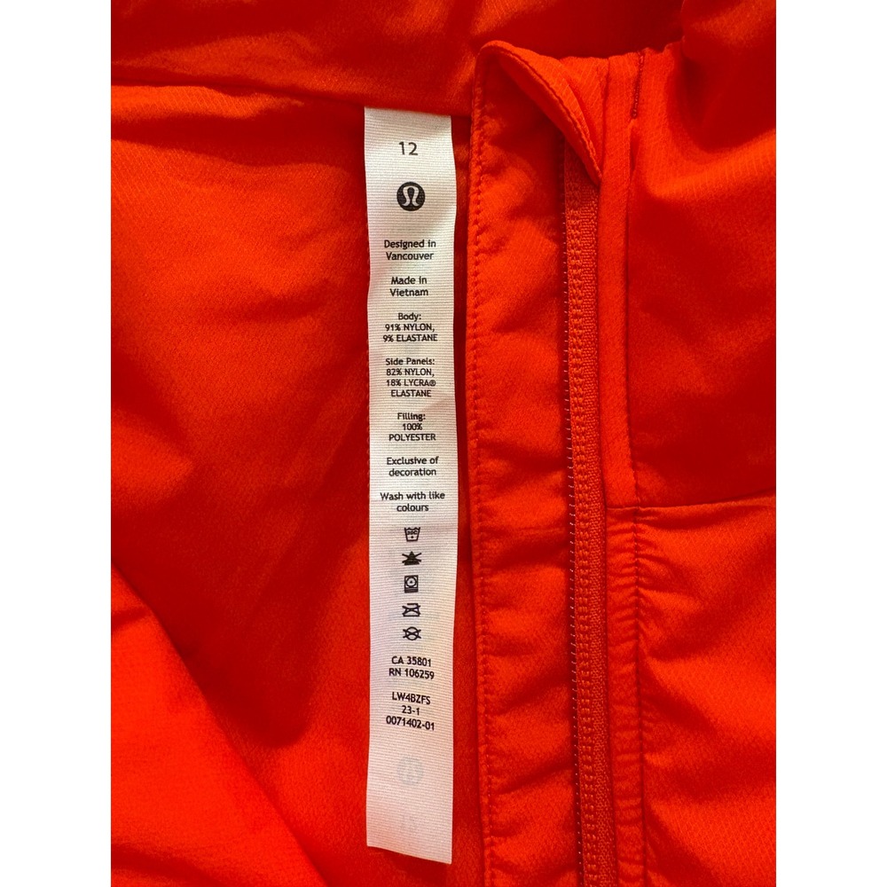 Lululemon Push Your Pace Jacket Solar Orange Size 12 Athleisure Thumb Holes - Picture 5 of 16